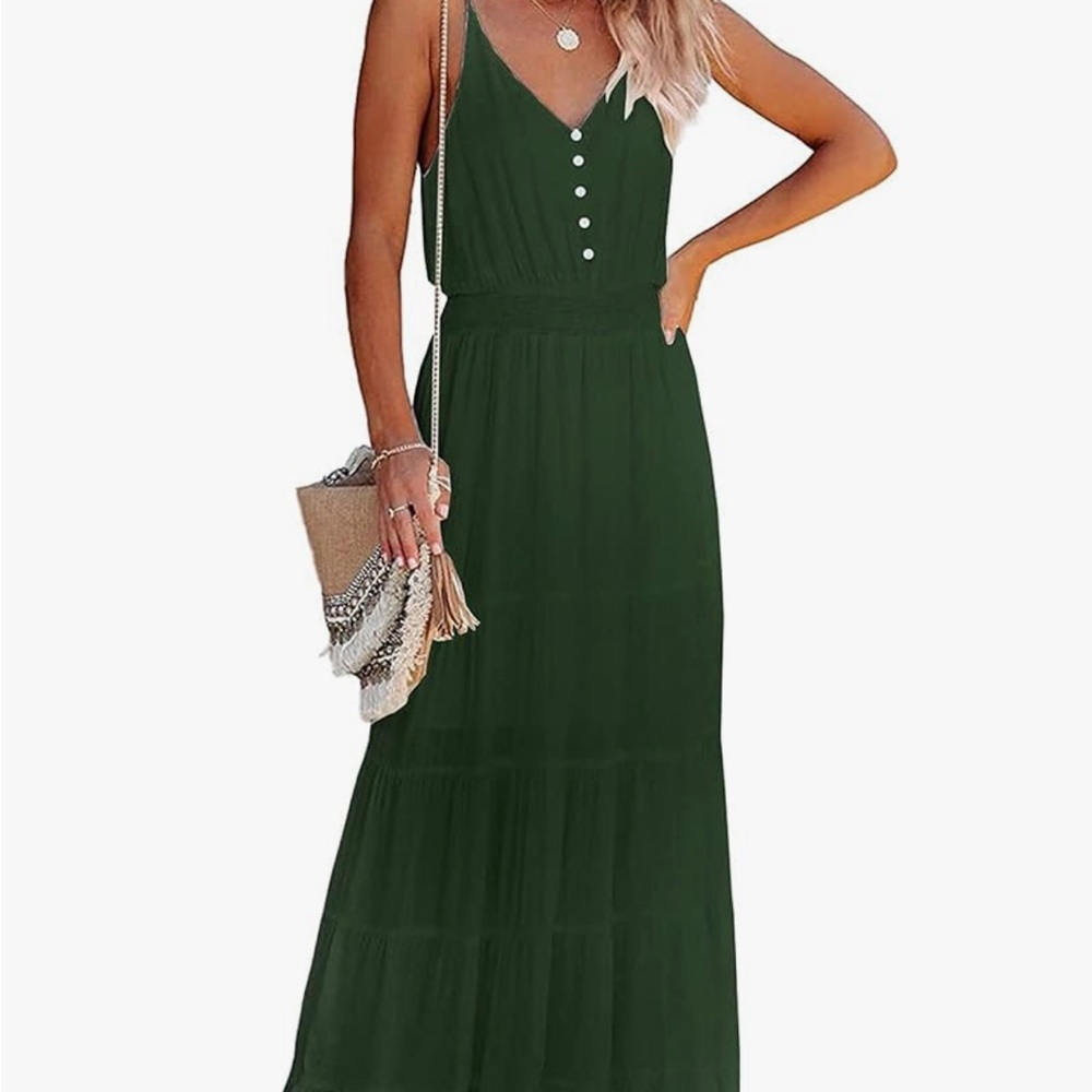 Chic Forest Green Maxi Dress